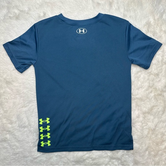 Under Armour T-Shirt Blue/Black/Green Size 6 - Picture 10 of 16